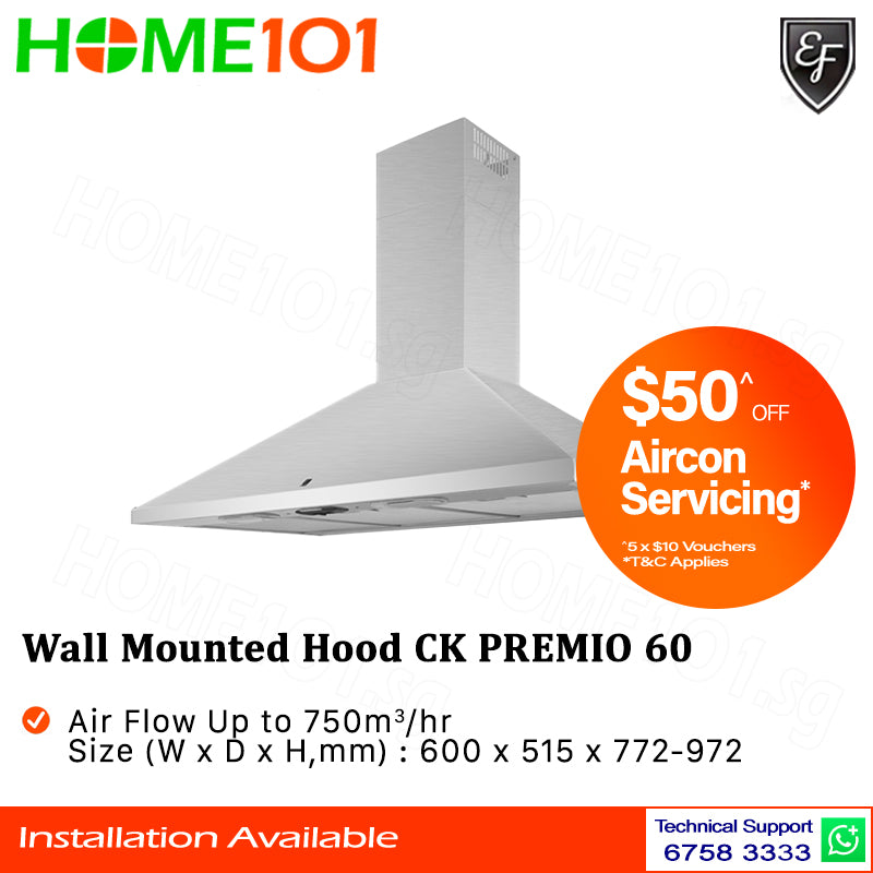 EF Wall Mounted Hood 60cm CK PREMIO 60