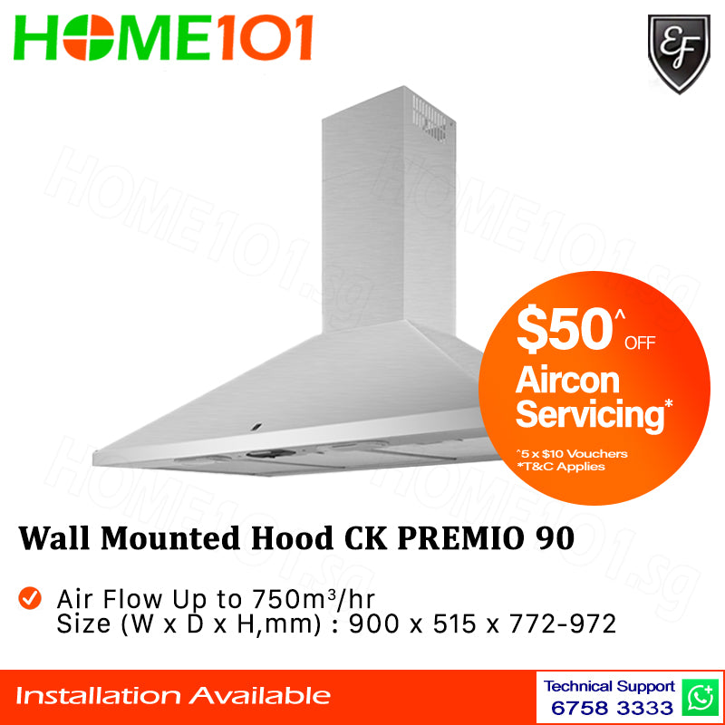 EF Wall Mounted Hood 90cm CK PREMIO 90