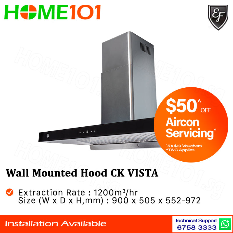 EF Wall Mounted Hood 90cm CK VISTA