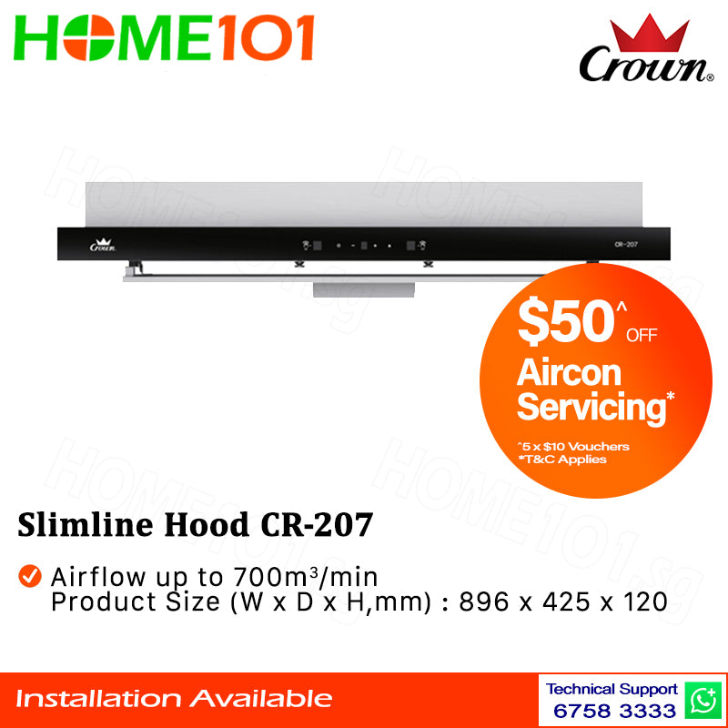 Crown Slimline Hood 90cm CR-207