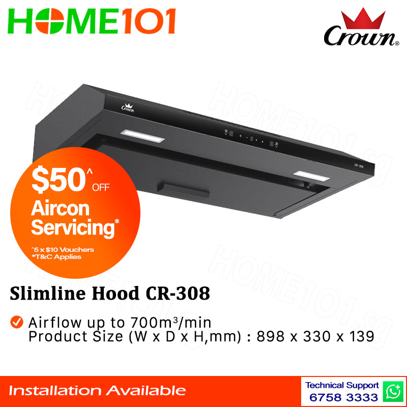 Crown Slimline Hood 90cm CR-308