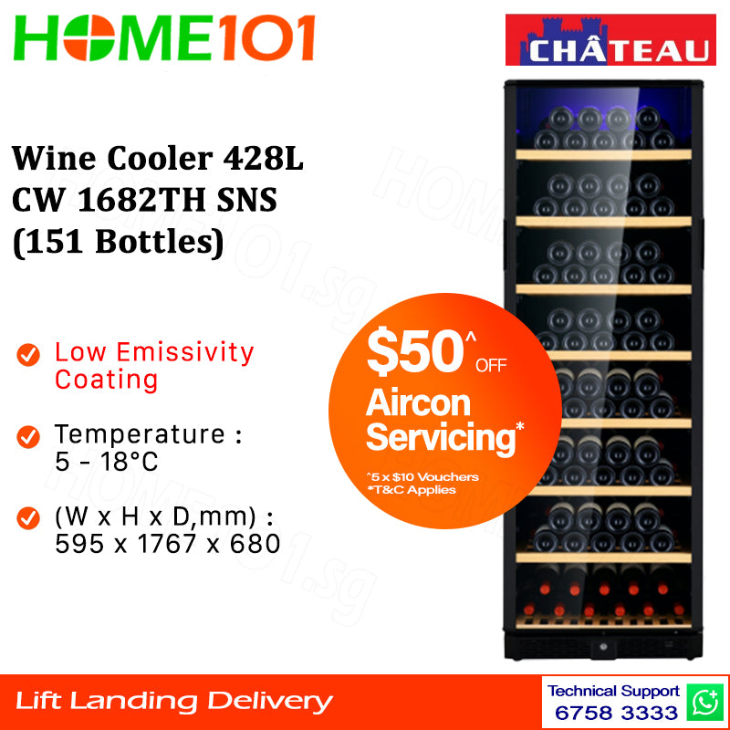 Chateau Wine Cooler 428L CW 1682TH SNS (151 Bottles)
