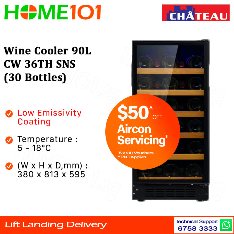 Chateau Wine Cooler 90L CW 36TH SNS (30 Bottles)