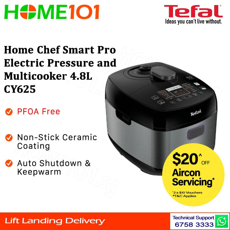 Tefal Home Chef Smart Pro Electric Pressure Cooker and Multi Cooker 4.8L CY625