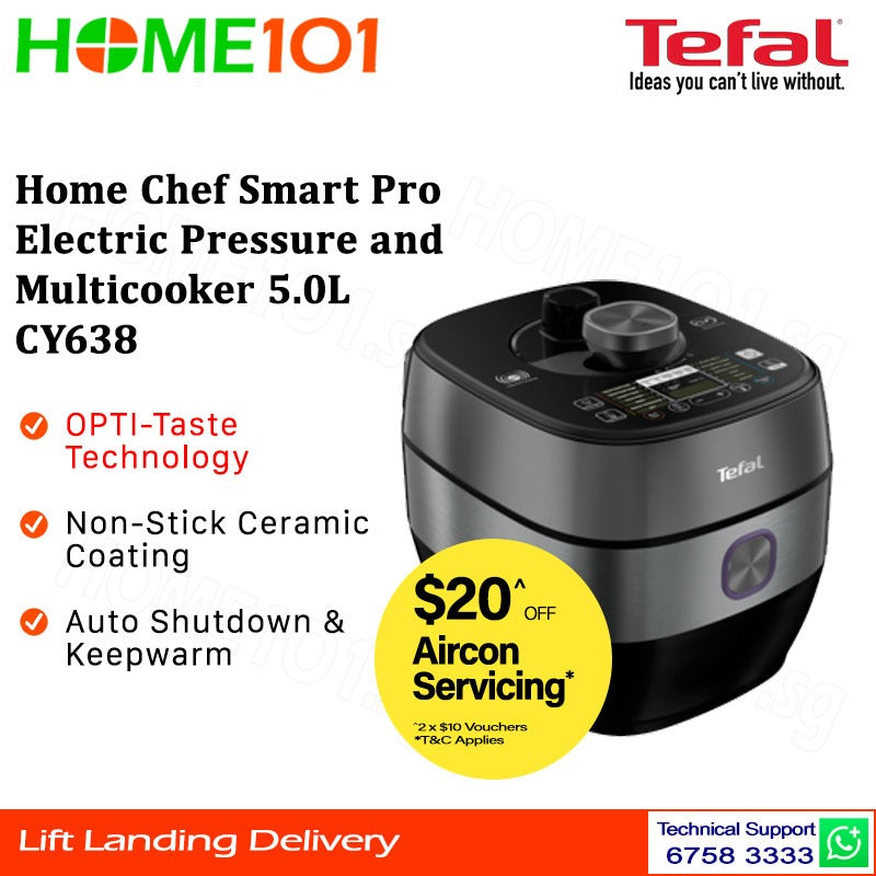 Tefal Home Chef Smart Pro Electric Pressure Cooker and Multi Cooker 5.0L CY638