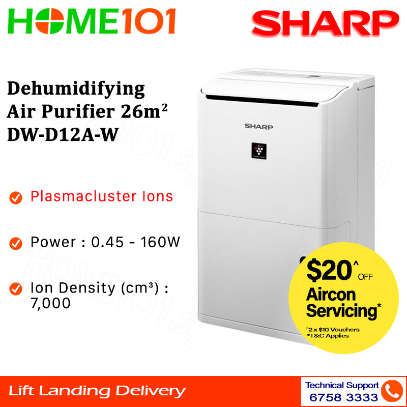 Sharp Dehumidifying Air purifier 26m² DW-D12A-W