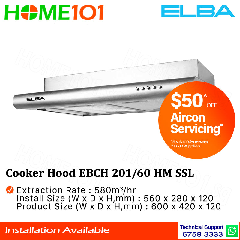 Elba Cooker Hood 60cm EBCH 201/60 HM SSL