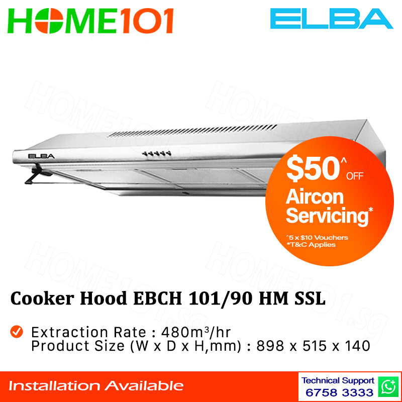 Elba Cooker Hood 90cm EBCH 101/90 HM SSL