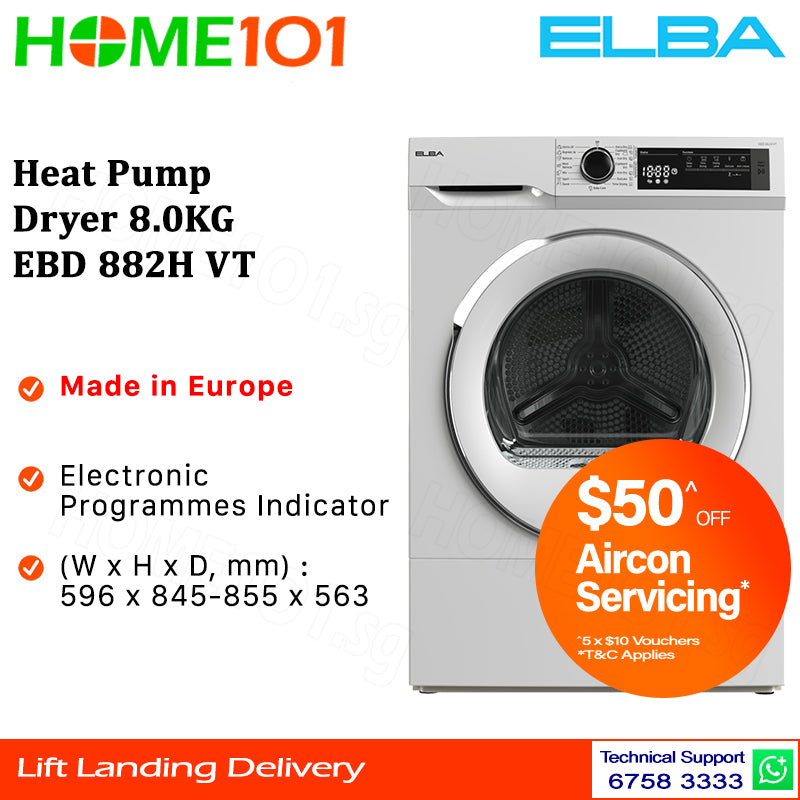 Elba Heat Pump Dryer 8.0KG EBD 882H VT