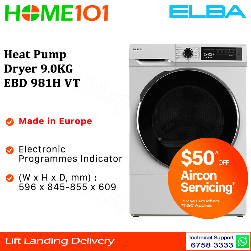 Elba Heat Pump Dryer 9.0KG EBD 981H VT