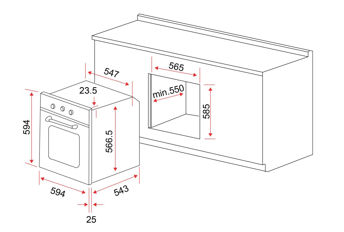 EF Built-In Oven 60cm BO AE 62 A