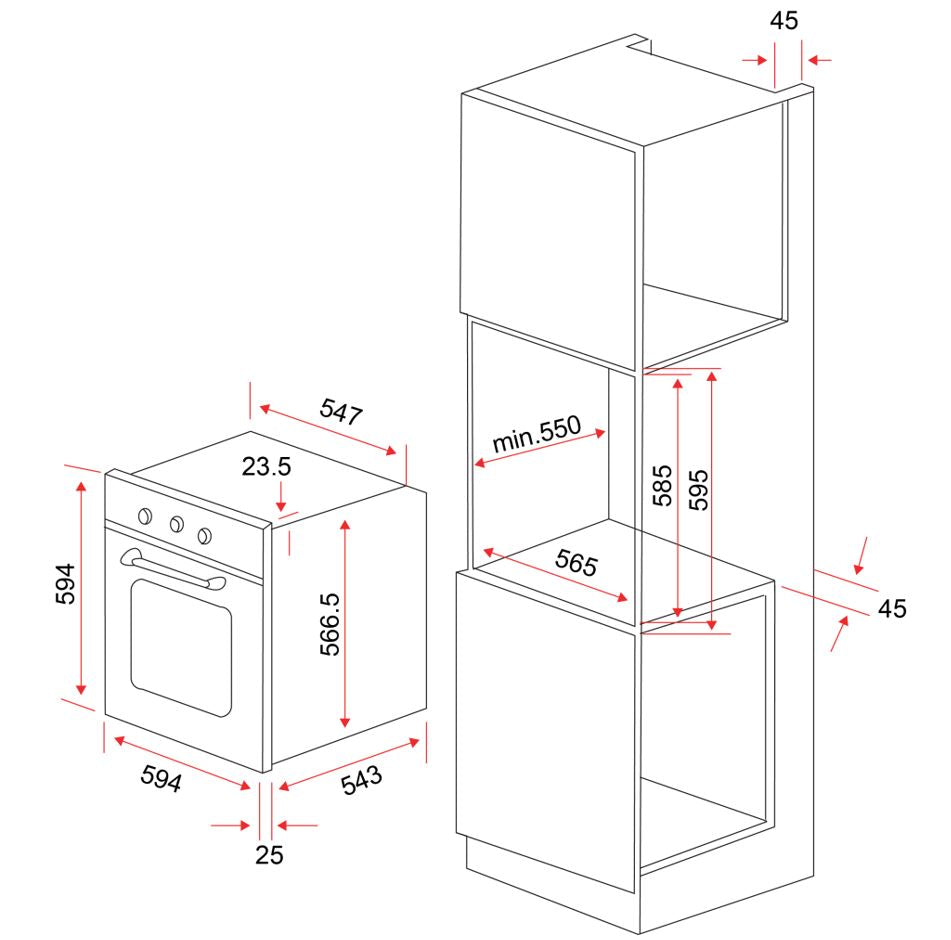 EF Built-In Oven 60cm BO AE 62 A