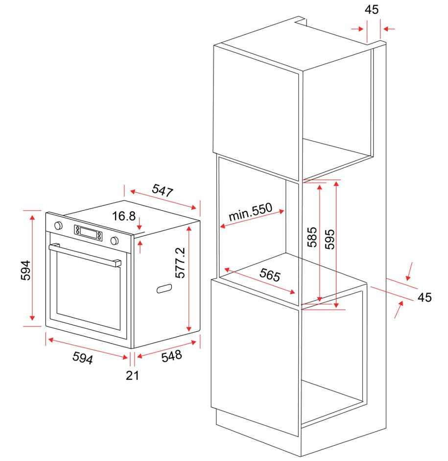 EF Built-In Oven 60cm BO AE 63 A