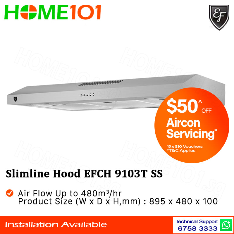 EF Slimline Hood 90cm EFCH 9103T SS