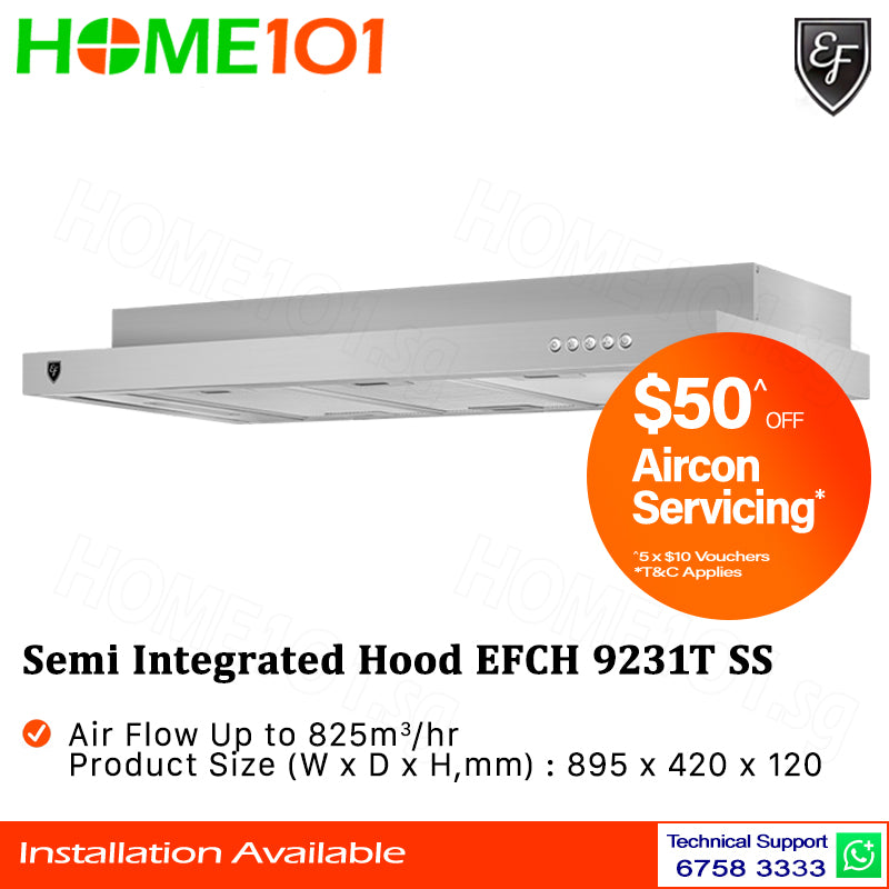 EF Semi Integrated Hood 90cm EFCH 9231T SS