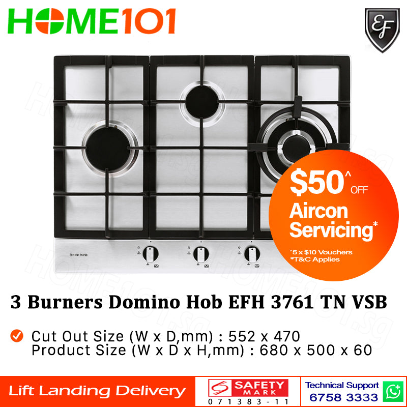 EF 3 Burners Domino Hob EFH 3761 TN VSB
