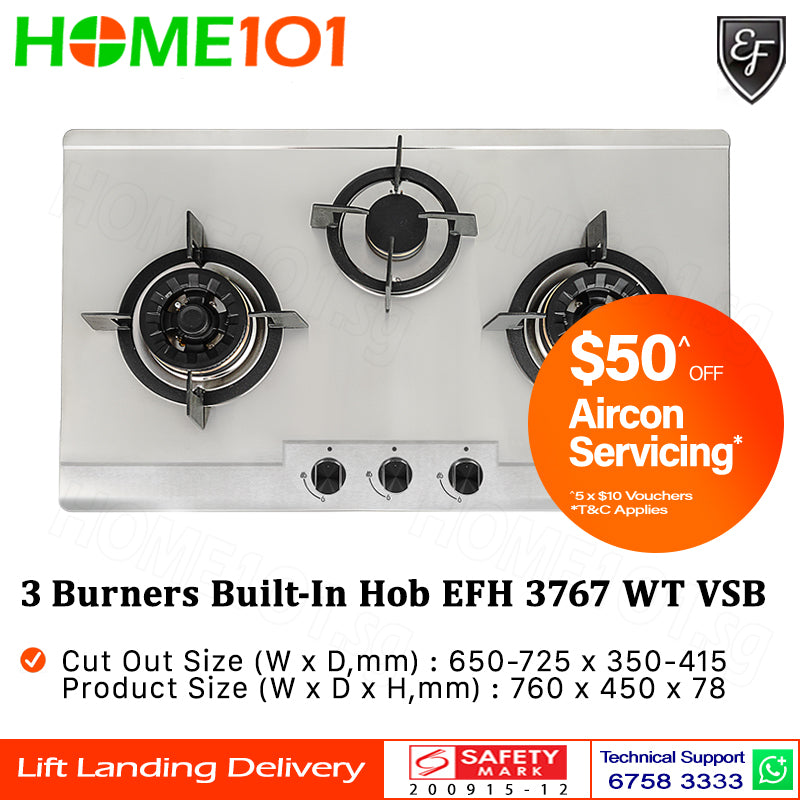 EF 3 Burners Built-In Hob EFH 3767 WT VSB