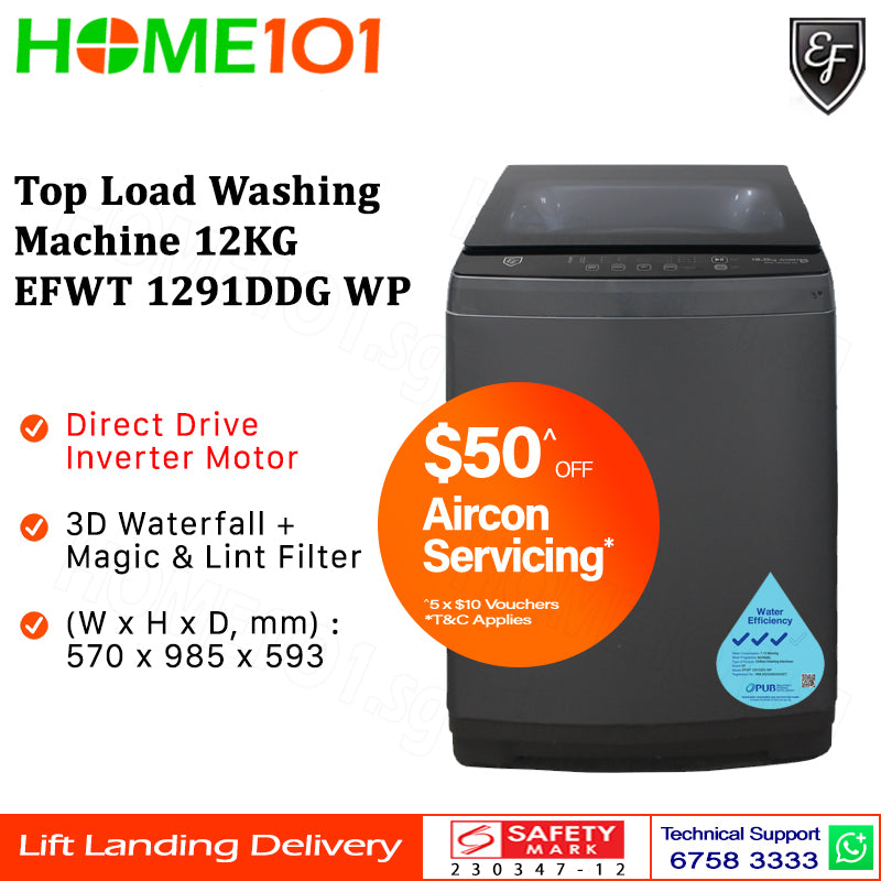 EF Top Load Washing Machine 12KG EFWT 1291DDG WP