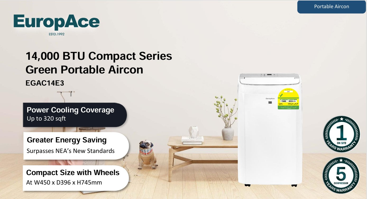 Europace Compact Series Green Portable Aircon 14000BTU EGAC14E3