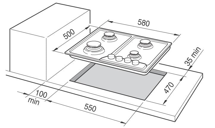 Elba Built In Stainless Steel Hob 3 Burners EHS 635D1 SB