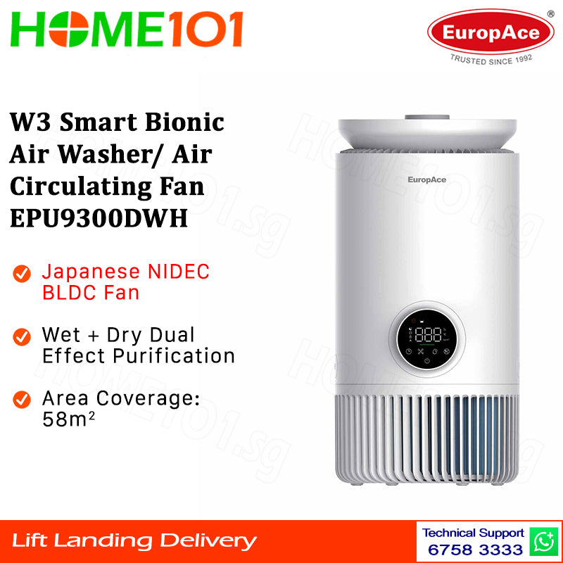 Europace W3 Smart Bionic Air Washer/Air Circulating Fan EPU9300DWH