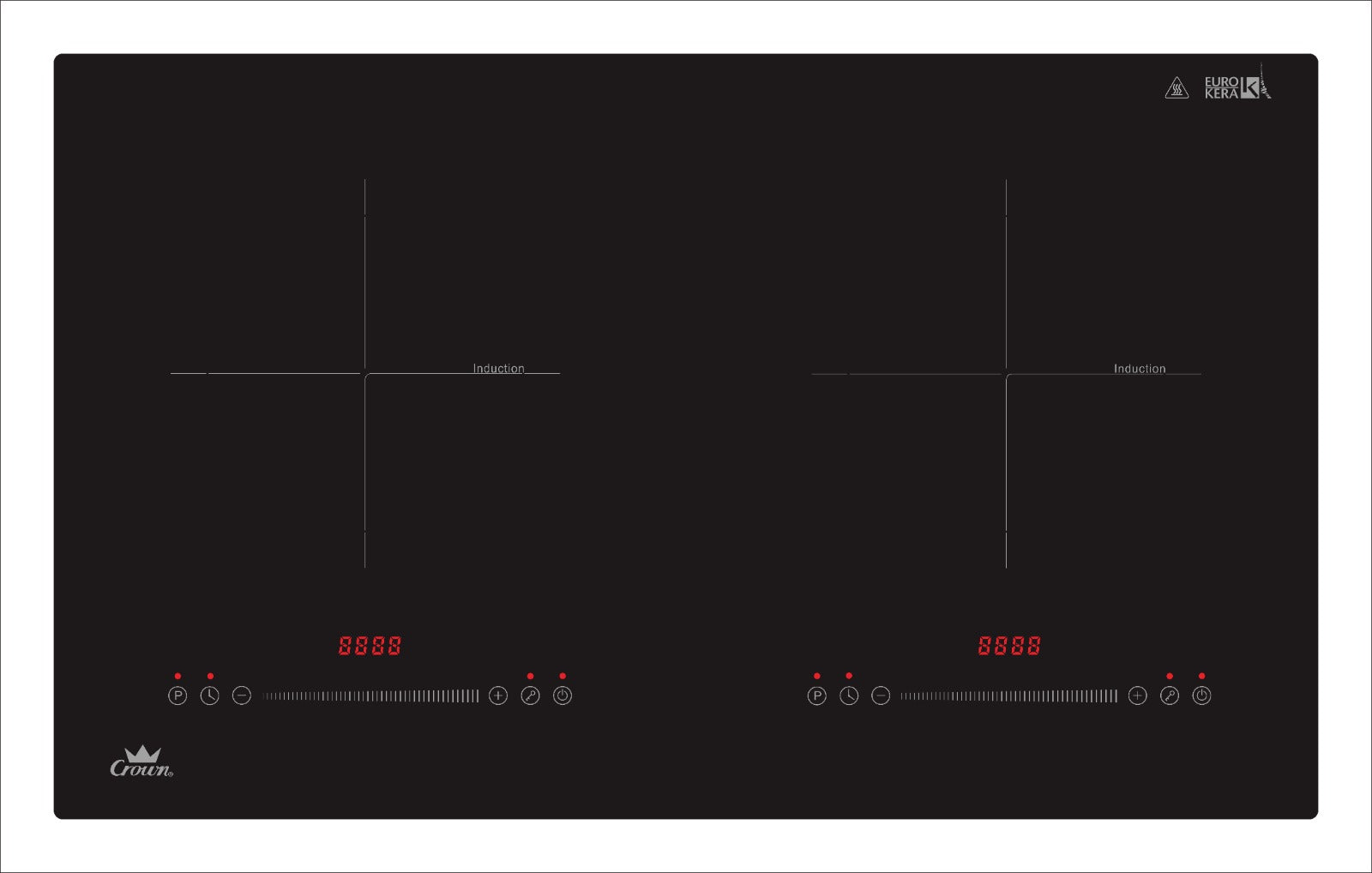Crown 2 Zones Induction Hob 13Amp EU2800