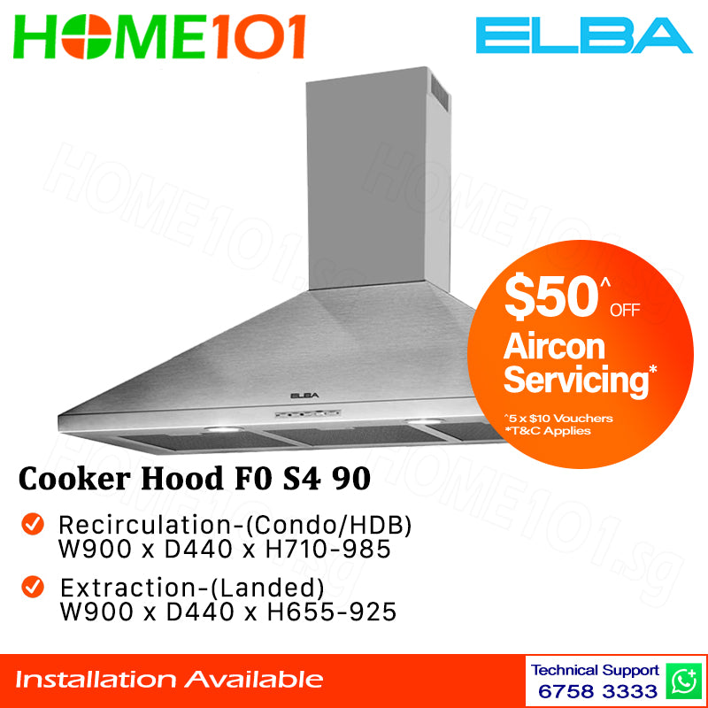Elba Cooker Hood 90cm F0 S4 90