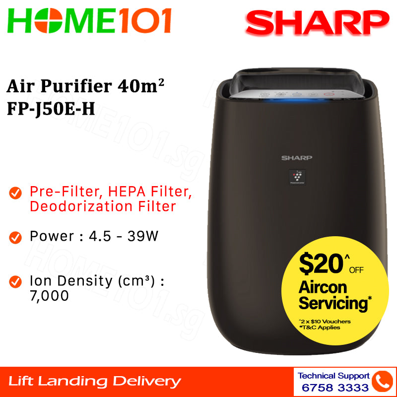 Sharp Air purifier 40m² FP-J50E-H