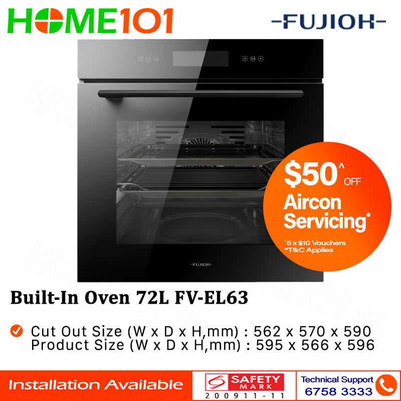 Fujioh Built-In Oven 72L FV-EL63 (Pre-Order 10 Days)