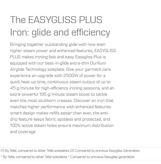 Tefal Easygliss Steam Iron 2500W FV5718