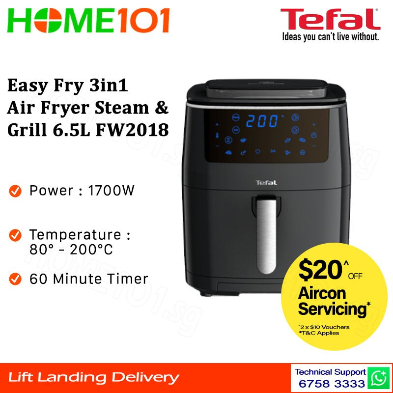 Tefal Easy Fry 3in1 Air Fryer, Steam & Griller 6.5L FW2018