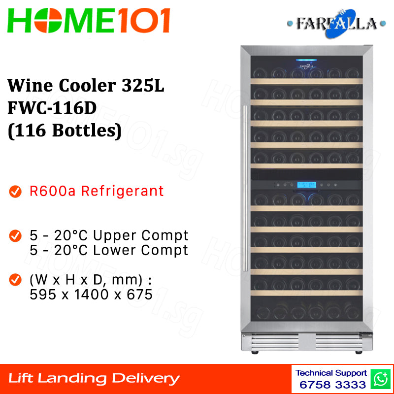 Farfalla Wine Cooler 325L FWC-116D (116 Bottles)