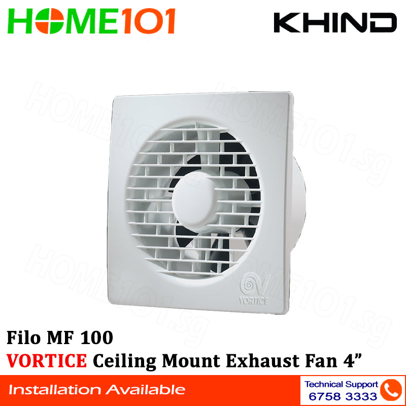 Khind Vortice Ceiling Mount Exhaust Fan 4"/6" Filo