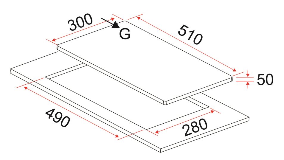 EF Single Burner Domino Hob HB AG 130 VS A