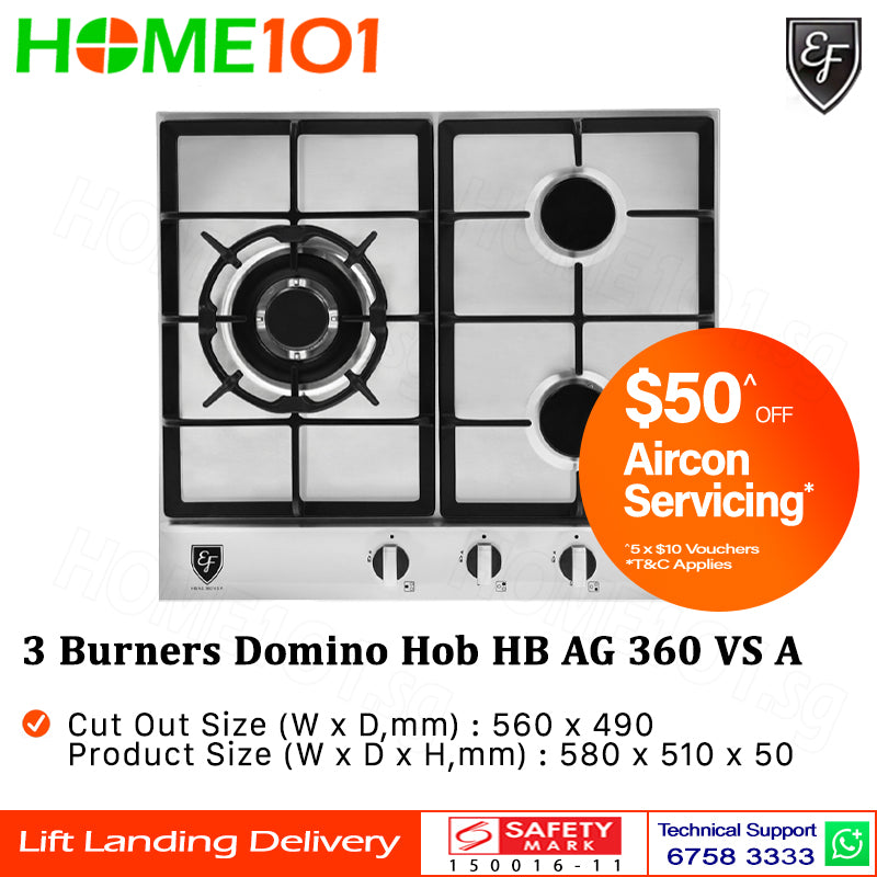 EF 3 Burners Domino Hob HB AG 360 VS A