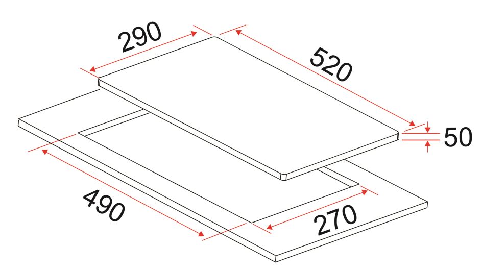 EF 2 Zones Domino Hob HB AV 231 A