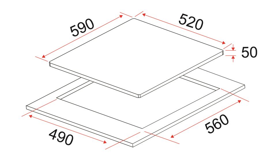 EF 4 Zones Domino Hob HB AV 461 A