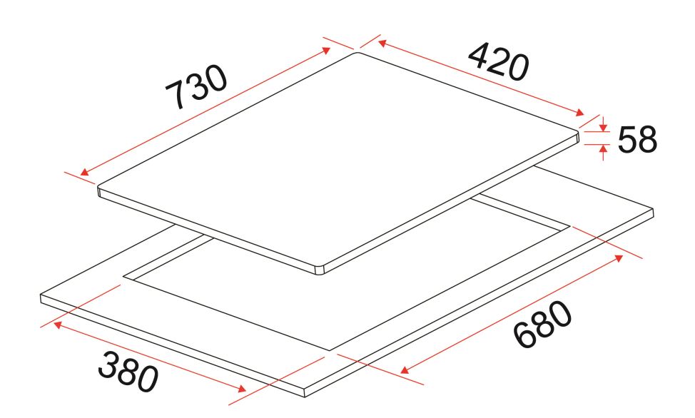 EF 2 Zones Induction Hob HB BI 2730 A