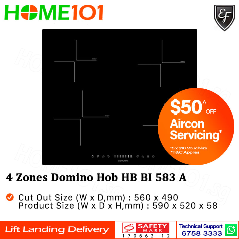 EF 4 Zones Domino Induction Hob HB BI 583 A