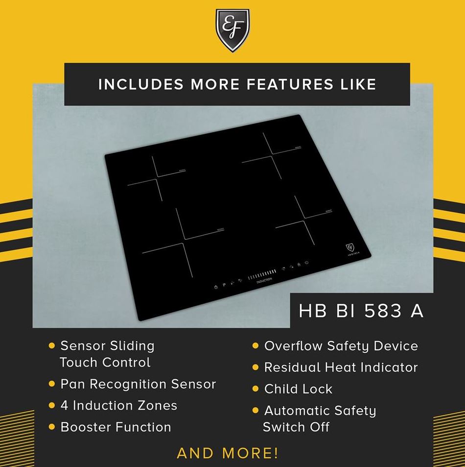 EF 4 Zones Domino Induction Hob HB BI 583 A