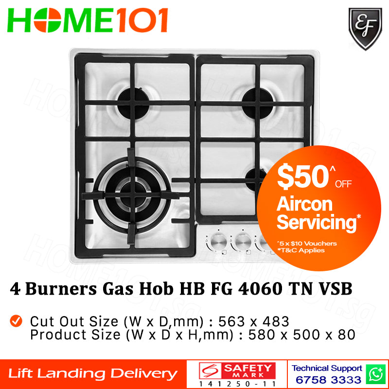 EF 4 Burners Built-In Hob HB FG 4060 TN VSB