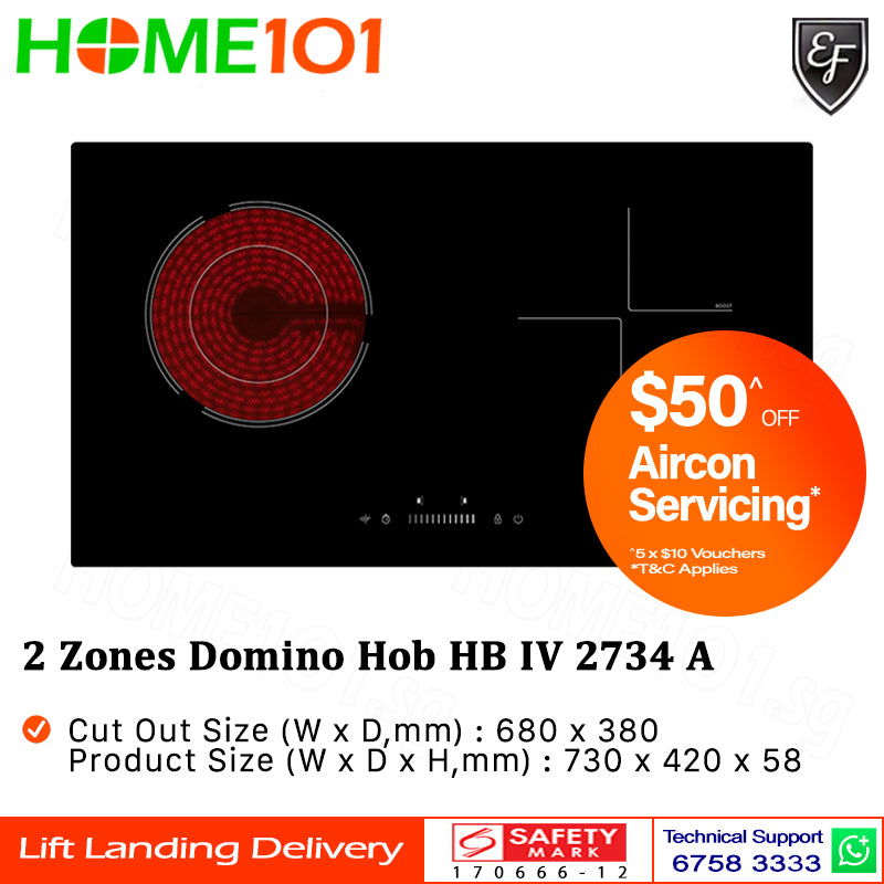 EF 2 Zones Domino Hob HB IV 2734 A