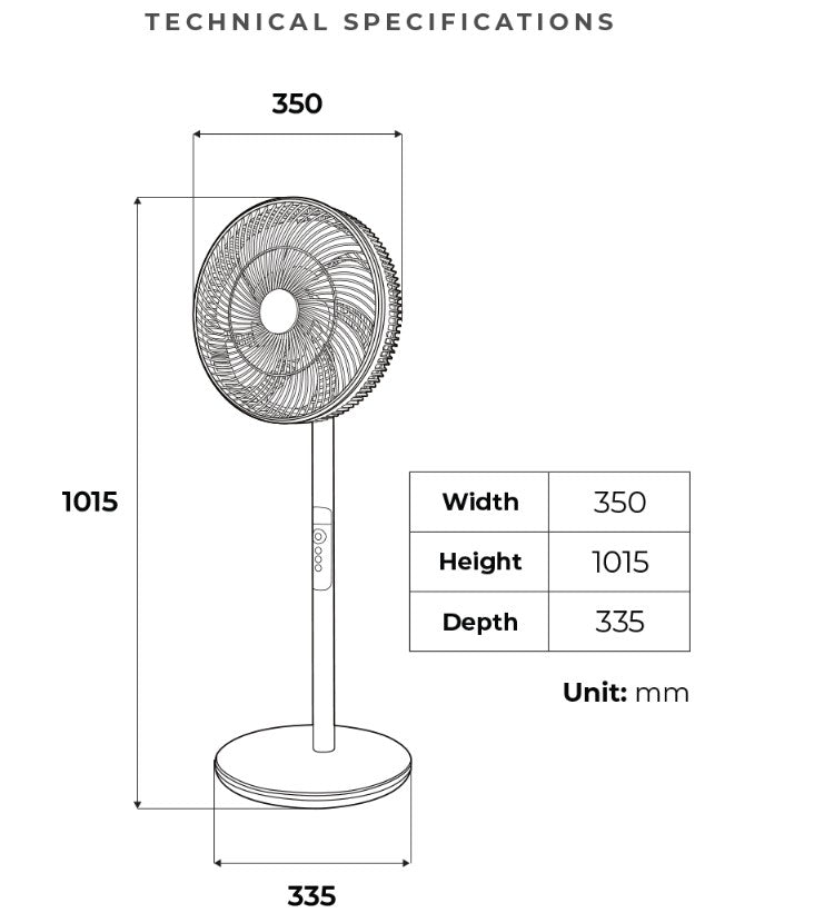 PRE-ORDER (ETA END JULY) KDK DC Stand Fan 12" with Remote HN30S