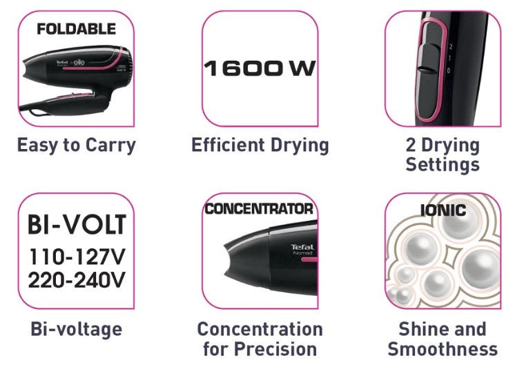 Tefal Nomad 2 Iconic Hair Dryer HV3313