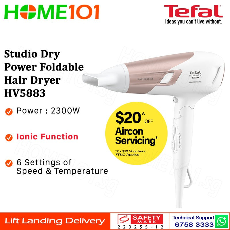 Tefal Studio Dry Power Foldable Hair Dryer HV5883