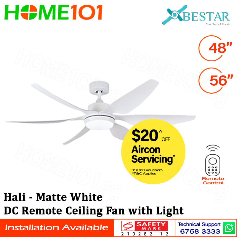 ($1 REPLACEMENT) Bestar DC Motor Ceiling Fan with Remote Control & Light 48"/56ā Hali