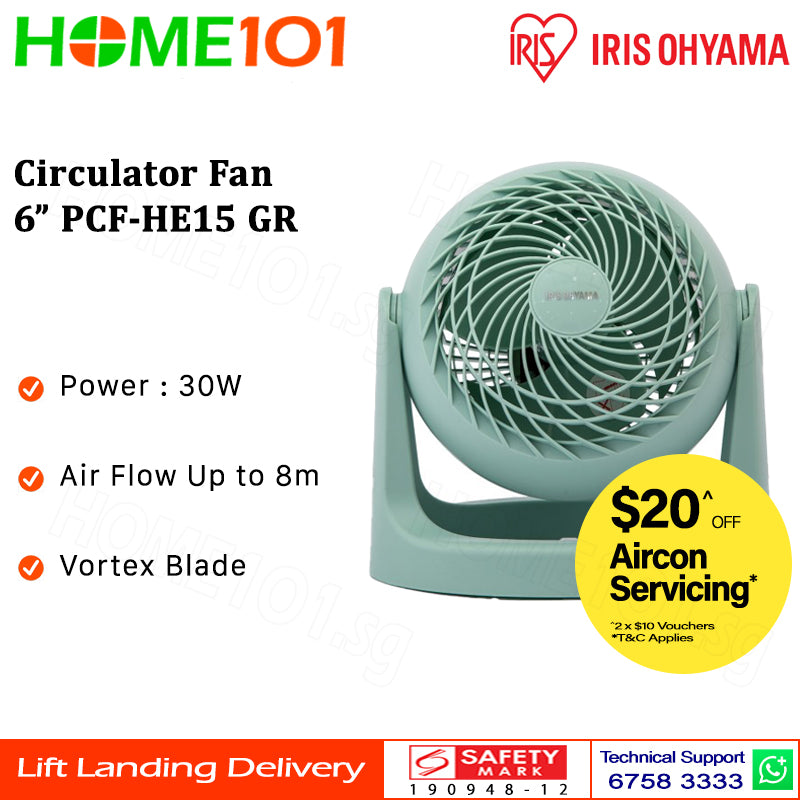 Iris Ohyama Circulator Fan 6" PCF-HE15