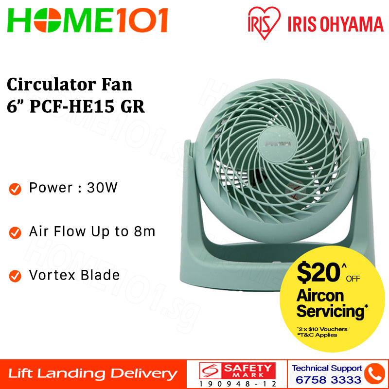 Iris Ohyama Circulator Fan 6" PCF-HE15