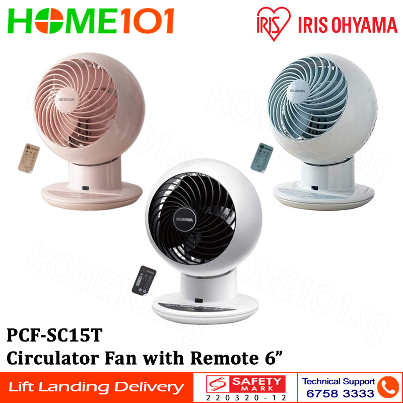 Iris Ohyama Circulator Fan with Remote 6" PCF-SC15T