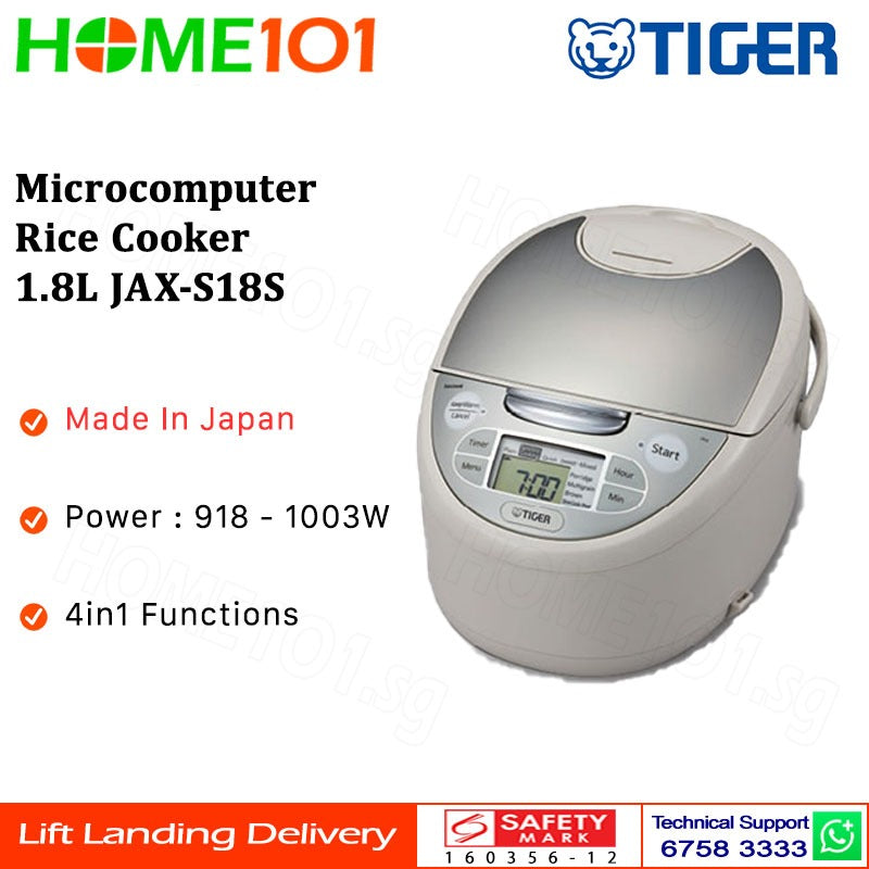 Tiger Microcomputer Controlled Rice Cooker 1.8L JAX-S18S